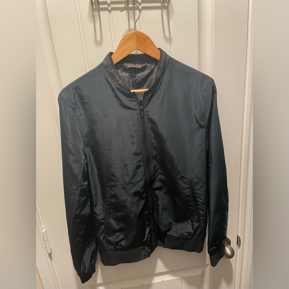 Zara Men’s dark blue bomber Jacket